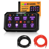 RGB Series 8 Gang (RB80 XL) Switch Panel without APP, Toggle/ Momentary/ Pulsed Mode Supported (Two-Sided Outlet)