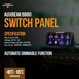 Single Series 8 Gang (BB80) LED Switch Panel Kit Automatic Dimmable Universal(Two-Sided Outlet) Blue