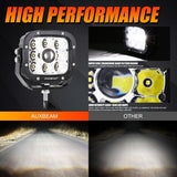 5 Inch 110W White/Amber LED Driving Lights Pods Light with A-Pillar Mounting Bracket For Ford Bronco 2/4 Door 2021 2022