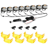 V-MAX Series | 4 Inch 92W 8960LM Spot Beam Side Shooter LED Square Pod Lights with Amber DRL
