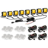 XP-ULTRA Series 3 Inch 80W Flood Beam LED Pods Amber&White Offroad Lights