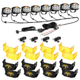 V-MAX Series | 4 Inch 92W 8960LM Spot Beam Side Shooter LED Square Pod Lights with Amber DRL