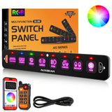 AS Series 8 Gang (AS-800) RGB Slim Switch Panel with APP&Remote Control, Toggle/ Momentary/ Pulsed Mode Supported(One-Sided Outlet)