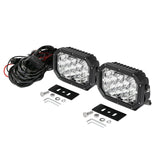 7x5 Inch Rectangle LED Pods White Spot Driving Lights with DRL
