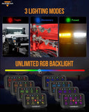 AR-800 Multifunction RGB Switch Panel with Bluetooth Controlled & 47 Inch Extension Cable(Optional) for Toyota 4Runner