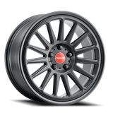 Aluminum Wheels 18x8.5 Grip 315B Satin Black Red and Black Logo Raceline Wheels
