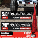 5/8 Inch Lil Mama Kinetic Recovery Rope - 30 Foot PRP Seats