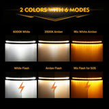 50 Inch 6 Modes White&Amber Curved Off Road Led Light Bar
