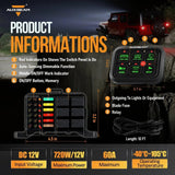 6/8 Gang LED Switch Panel, Off Road Light Controller