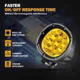 4 Inch 90W Round Yellow Spot LED Driving Lights with Dual A-Pillar Mounting Bracket For Ford Bronco 2/4 Door 2021 2022