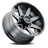 Aluminum Wheels 17x9 Stryker 954M Satin Black Milled-Dimples Raceline Wheels