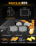 V-MAX Series | 7x5 Inch Rectangle 228W 26100LM Spot Beam Side Shooter LED Driving Lights with Amber DRL&Backlight