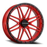 Aluminum Wheels 22x7 Krank XL UTV A11R Red Satin Black Bead Ring Raceline Wheels