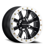 Aluminum Wheels 14x10 Mamba Beadlock UTV A71 Satin Black Machined Lip Raceline Wheels