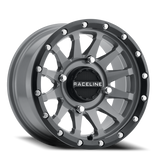 Aluminum Wheels 14x7 Trophy Simulated Beadlock UTV A95SG Stealth Grey Raceline Wheels