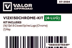 12X1.50 SPLINE 4 LUG KIT 1.38" CHROME