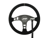 Heated Flat Suede Steering Wheel, Black PRP Seats
