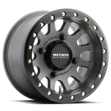 Aluminum Wheels 15x6 MR401 Beadlock UTV Titanium GY Matte Black Ring Method