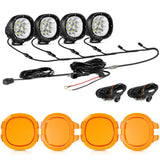 P4 Series | 4 Inch 90W 9000LM Round LED Driving Lights Flood White Pod Lights