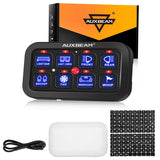 Single Series 8 Gang (BB80) LED Switch Panel Kit Automatic Dimmable Universal(Two-Sided Outlet) Blue