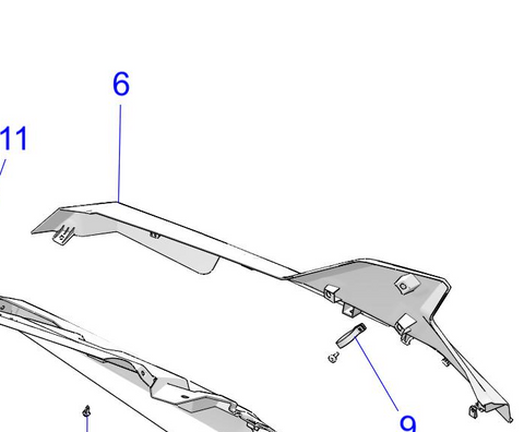 POLARIS OEM FENDER-RR,OUTR,PNT,LH,M BLU SL [AP][BP] Item #: 5455887-826