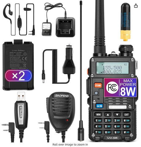 BAOFENG UV-5R 8Watt Ham Radio Handheld Long Range UHF/VHF Radio