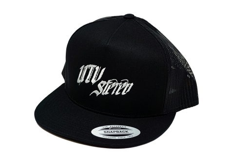 UTV Stereo Mesh Snapback Hat - Silver Logo | UTVS-A-HAT-U-BLK