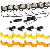 V-MAX Series | 4 Inch 92W 8960LM Spot Beam Side Shooter LED Square Pod Lights with Amber DRL