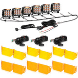 V-MAX Series | 7 Inch 228W 26100LM Spot Beam Side Shooter LED Square Pod Lights with Amber DRL&Backlight