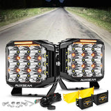 V-MAX Series | 7 Inch 228W 26100LM Spot Beam Side Shooter LED Square Pod Lights with Amber DRL&Backlight