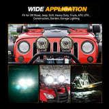 (2pcs/set) 7 Inch 230W 33332LM 360-PRO Series Custom Lens Offroad LED Driving Lights+Amber/Black Covers(Optional) for JEEP WRANGLER JL JK TJ