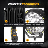 (2pcs/set) 9 INCH 270W 37776LM 360-PRO Series Custom Lens LED Driving Lights+Amber/Black Covers(Optional) for Ford F150 F250 F350 F450