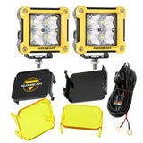 3 Inch 40W LED Pods Light Spot/Flood Multicolor frame with wiring harness for SUV ATV UTV Trucks Pickup Boat