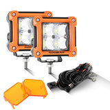 3 Inch 40W LED Pods Light Spot/Flood Multicolor frame with wiring harness for SUV ATV UTV Trucks Pickup Boat