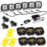 6/8Pcs 5 Inch 132W Amber DRL LED Pod Lights with Power Harness