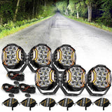 V-ULTRA Series | 5 Inch 172W LED Side Shooter White Pod Lights with Amber DRL