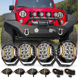 V-ULTRA Series | 5 Inch 172W LED Side Shooter White Pod Lights with Amber DRL