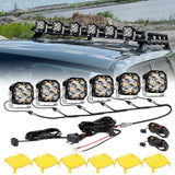 XP-ULTRA Series 4.5 Inch 128W 15200LM Spot Beam LED Pod Lights Off Road Lights with Amber DRL