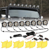 XP-ULTRA Series 4.5 Inch 128W 15200LM Spot Beam LED Pod Lights Off Road Lights with Amber DRL