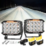 V-MAX Series | 7x5 Inch Rectangle 228W 26100LM Spot Beam Side Shooter LED Driving Lights with Amber DRL&Backlight
