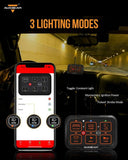 AR Series 6 Gang (AR-600) RGB Switch Panel with APP, Toggle/ Momentary/ Pulsed Mode Supported (One-Side Output))