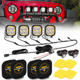 Color Play Series 3 Inch 100W LED Pod Lights Off Road Lights with White DRL & Amber Turn Signal Lights