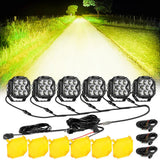 CUBE-Z Series 4 Inch Spot LED Pod Lights Off Road Lights with White DRL & Amber Turn Signal Lights