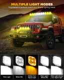 Color Play Series 3 Inch 100W Fog Lights Off Road Lights with White DRL & Amber Turn Signal Lights