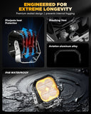 Color Play Series 3 Inch 100W Fog Lights Off Road Lights with White DRL & Amber Turn Signal Lights
