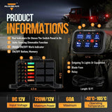 Single Series 6/8 Gang LED Switch Panel,Off Road Light Controller