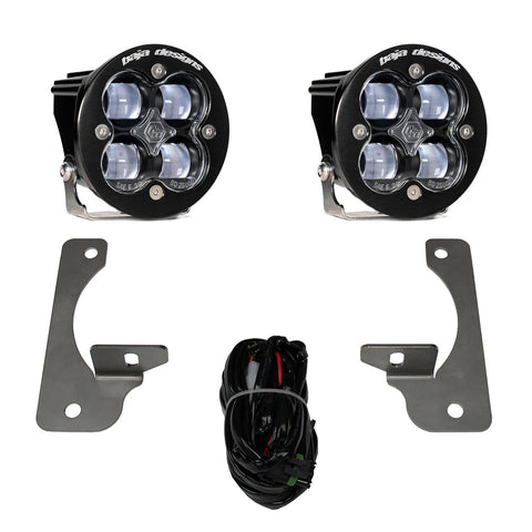 Squadron R SAE Fog Pocket Light Kit Jeep 2007-18 Wrangler JK w/ Premium OE Bumper (SAE Fog; Clear) Baja Designs